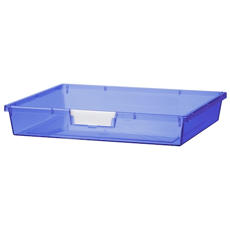 Bin, Tray, Tote, Blue, High Impact Polystyrene, 18.50 In W, 3 In H